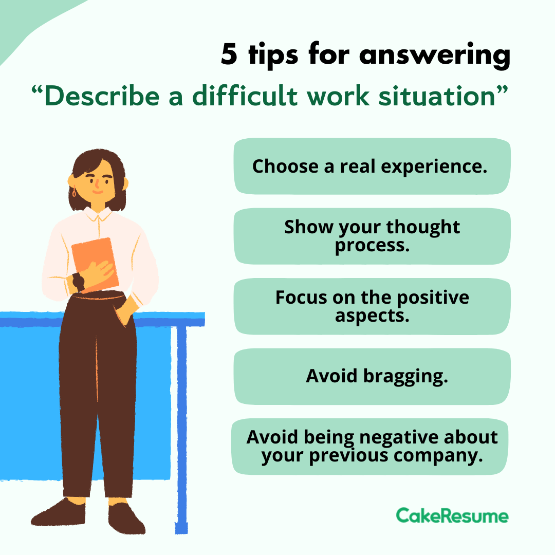 tips for answering describe a difficult situation