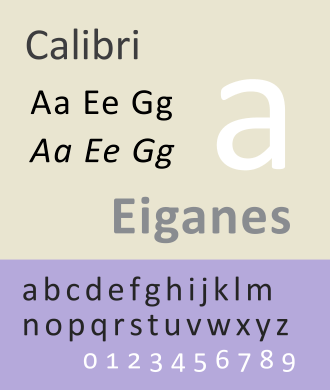 contoh font calibri -- sumber: wikipedia