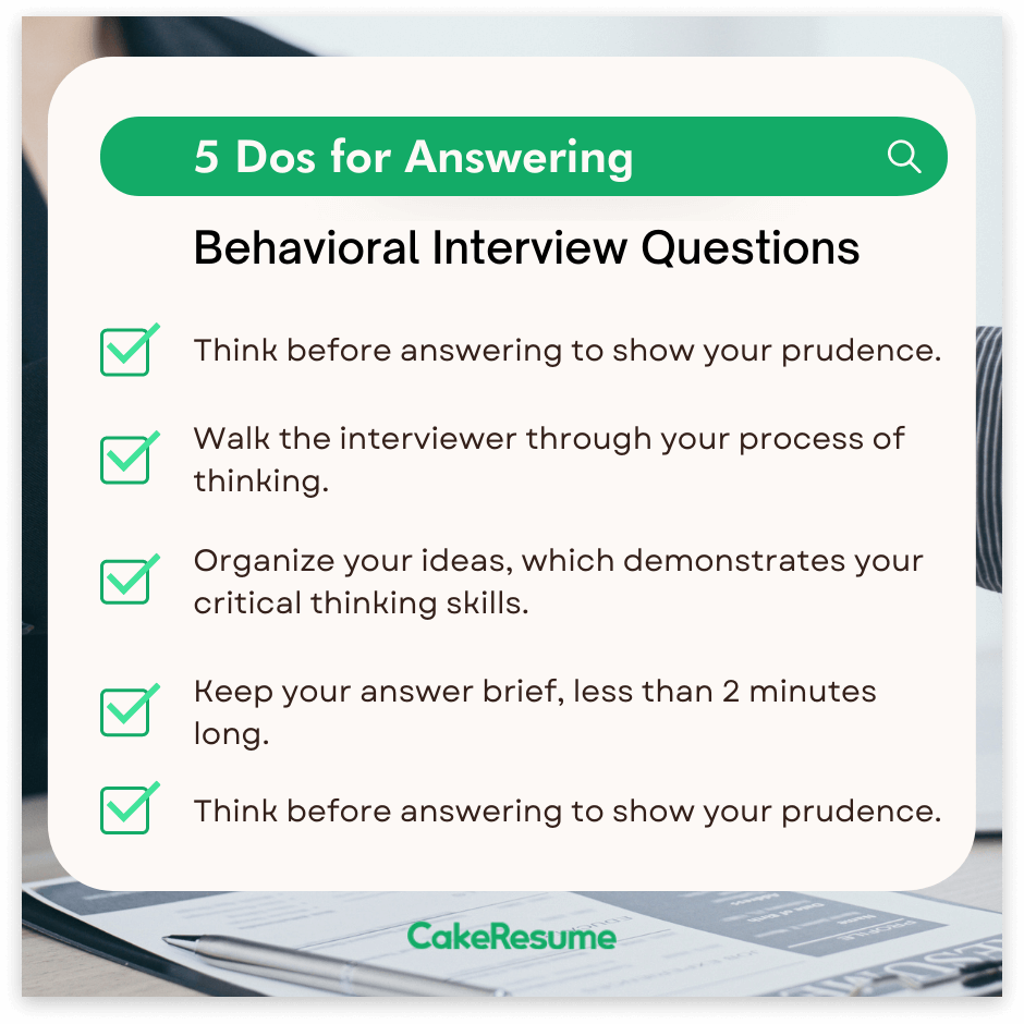 behavioral interview question tips