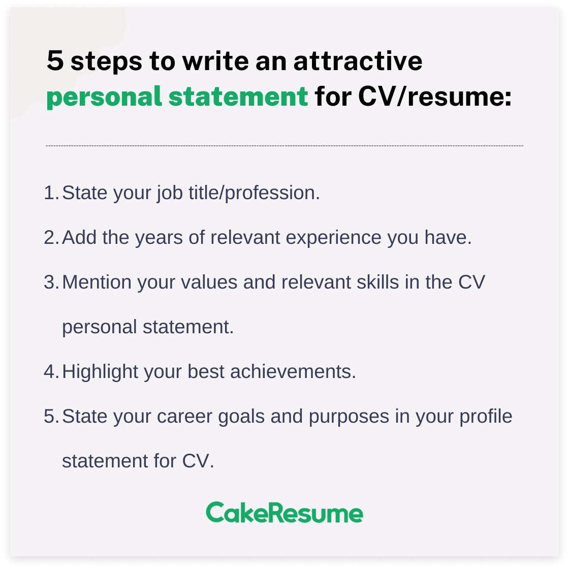 personal career statement examples