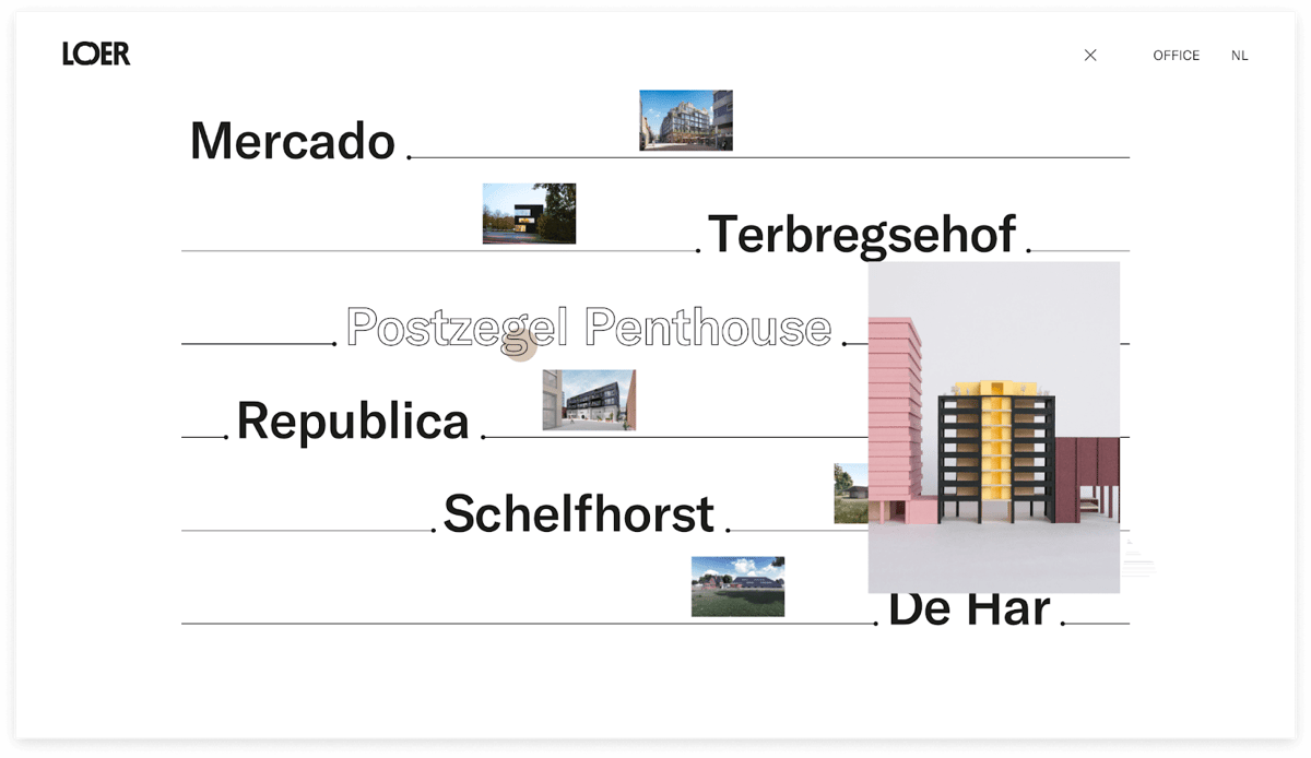 Online architecture portfolio example by LOER