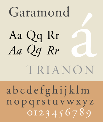 contoh font garamond -- sumber: wikipedia