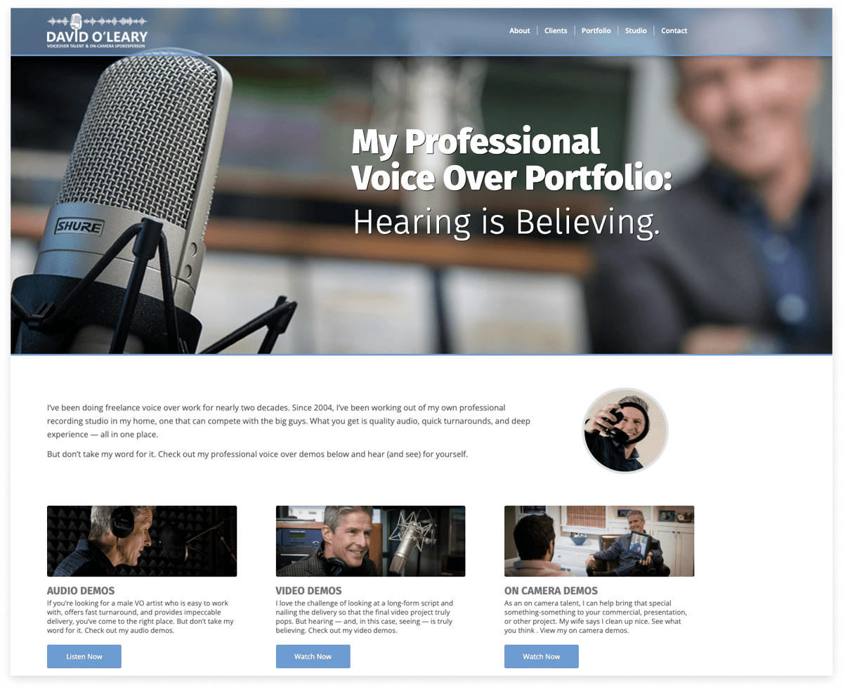 Voice acting portfolio by David O’Leary