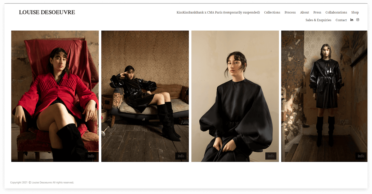 Online fashion design portfolio by Louise Desoeuvre
