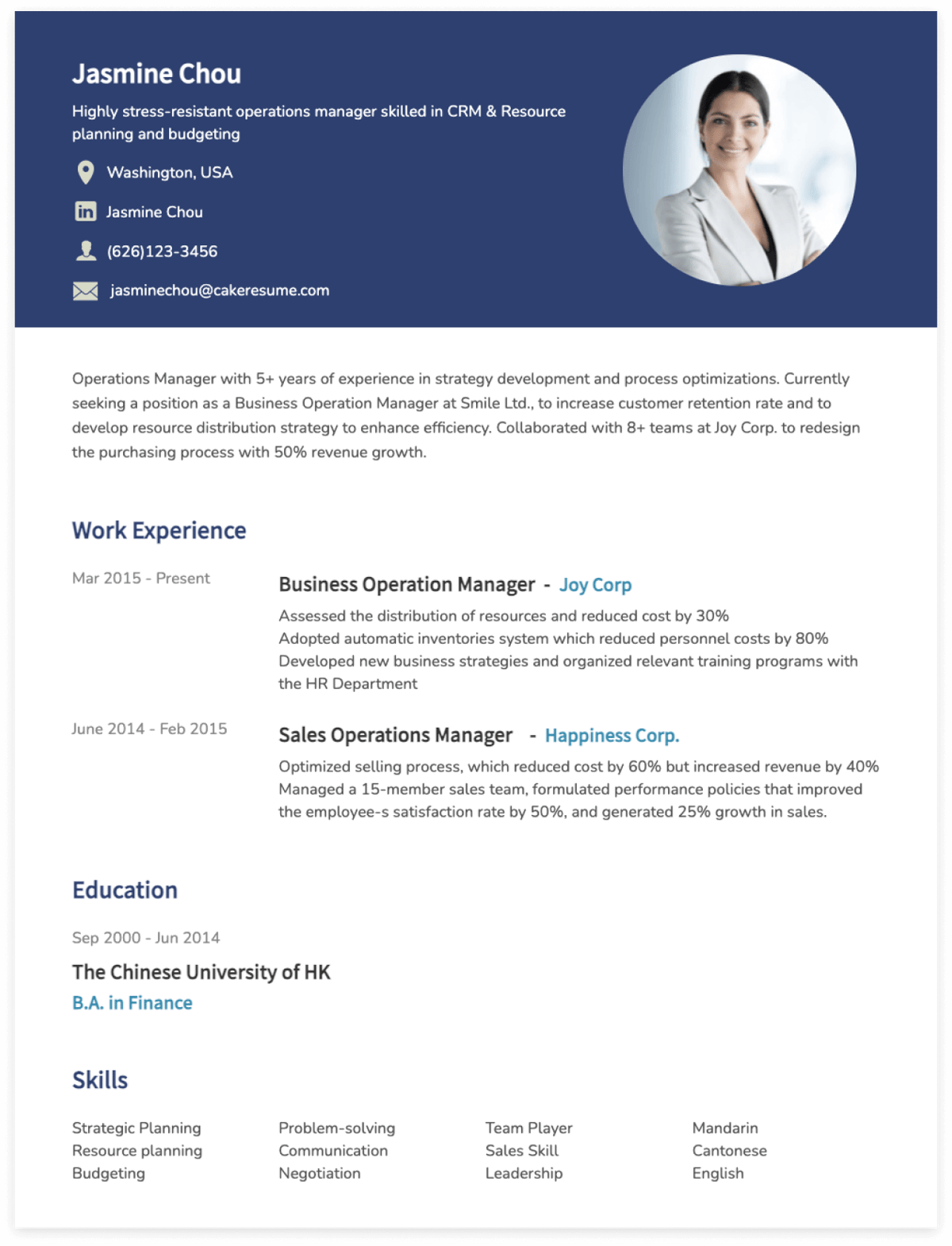 operations manager resume samples & resume headlines
