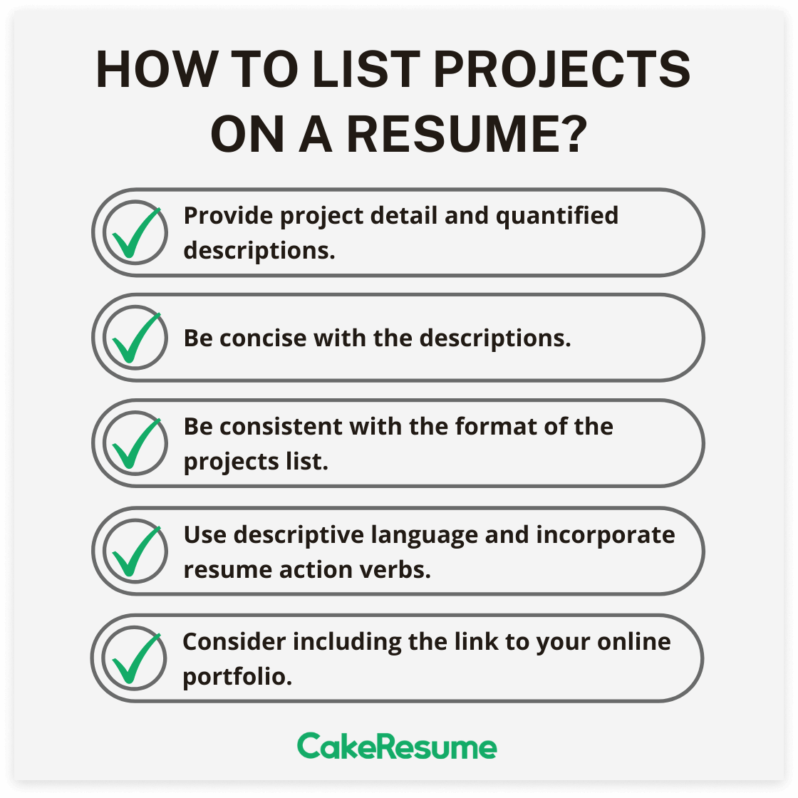 how to include Projects in resume
