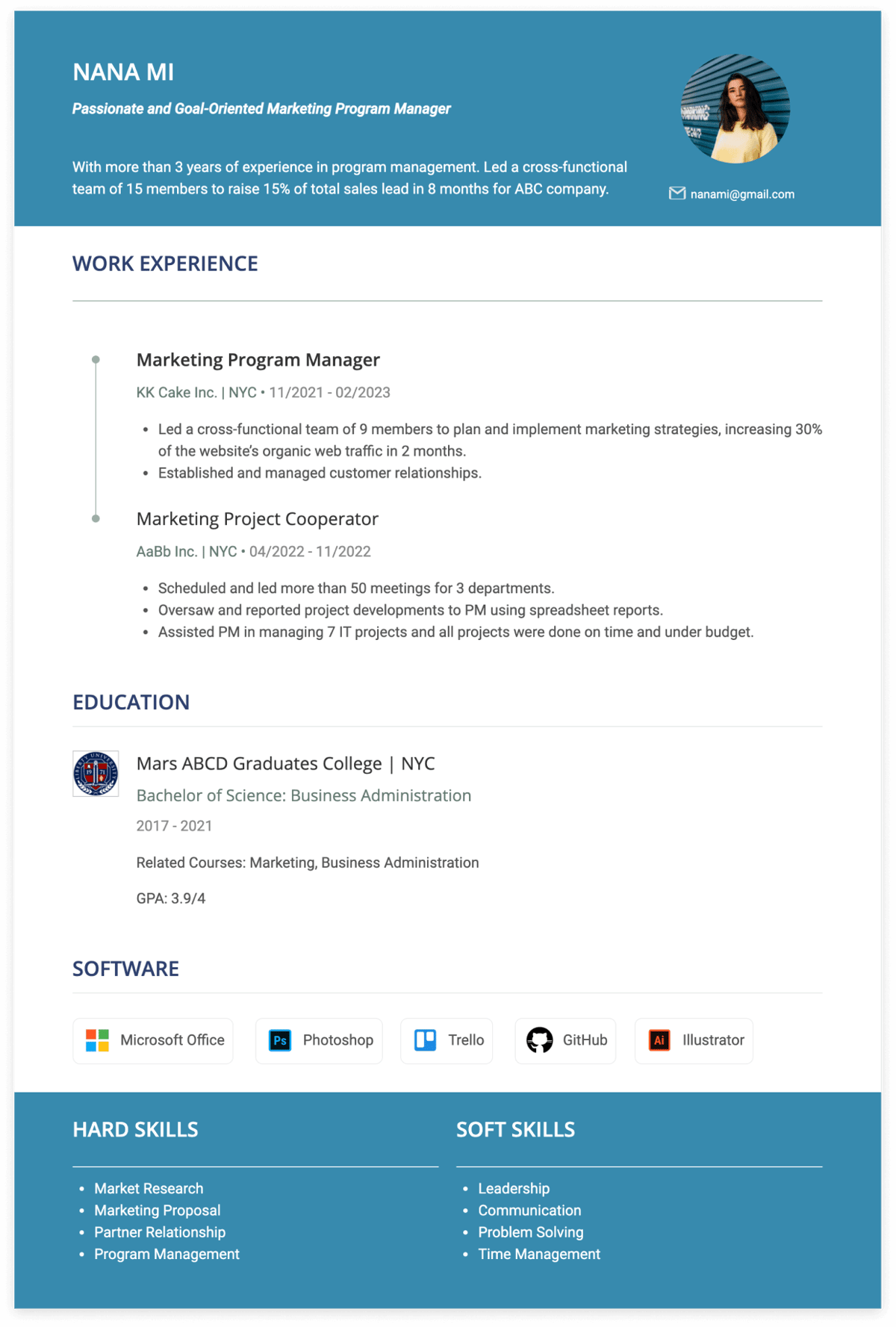 program manager resume examples