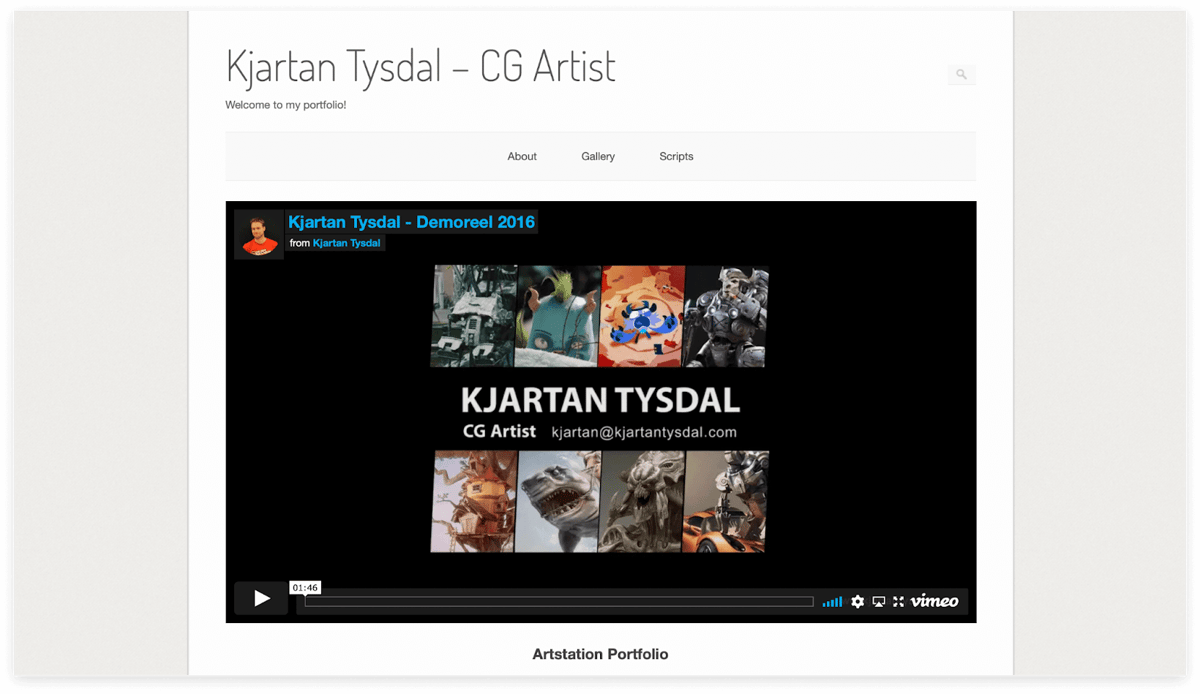 CG Artist Portfolio by Kjartan Tysdal 