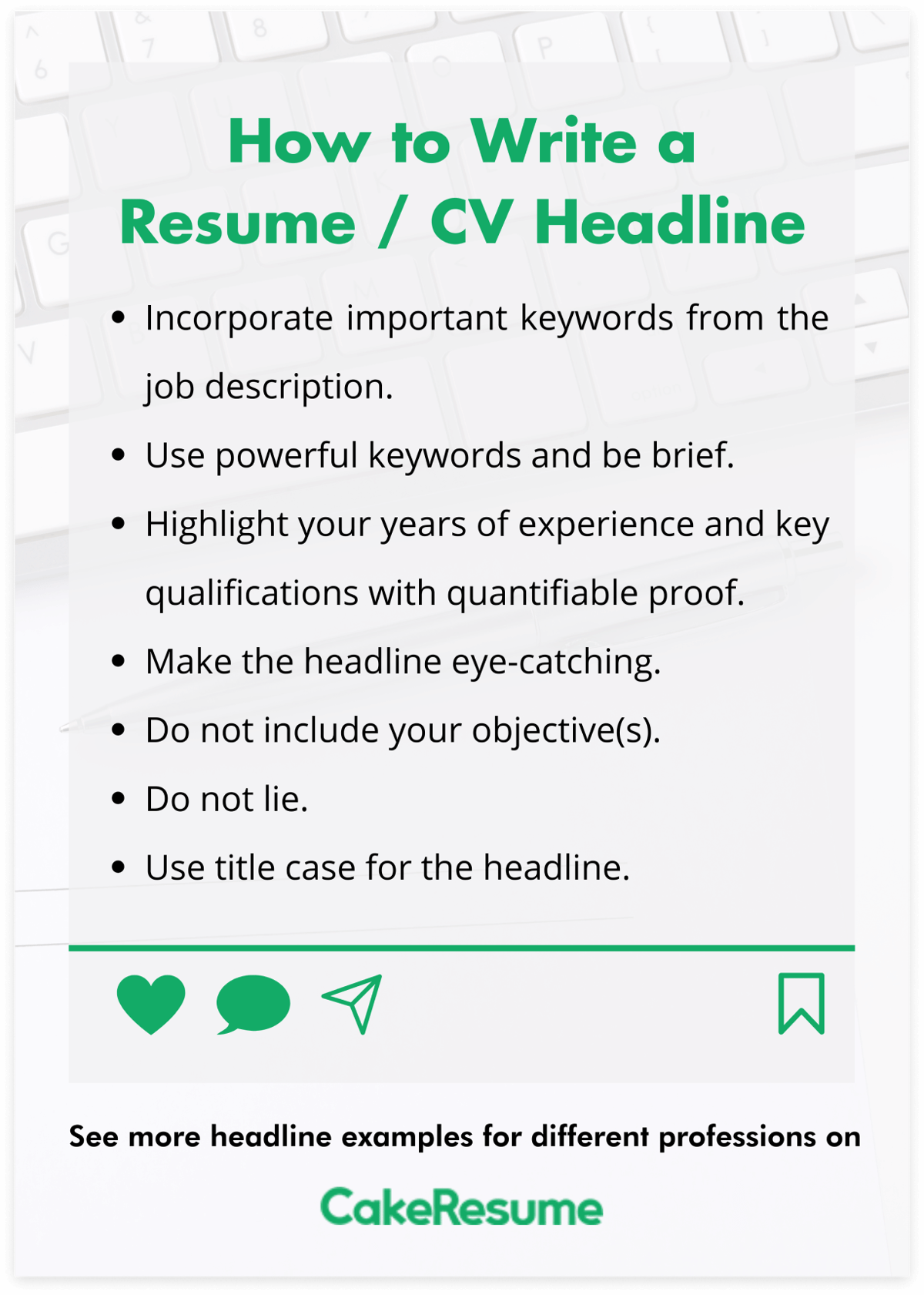 CV / Resume Headline