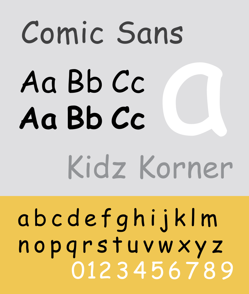 contoh font comic sans -- sumber: wikipedia