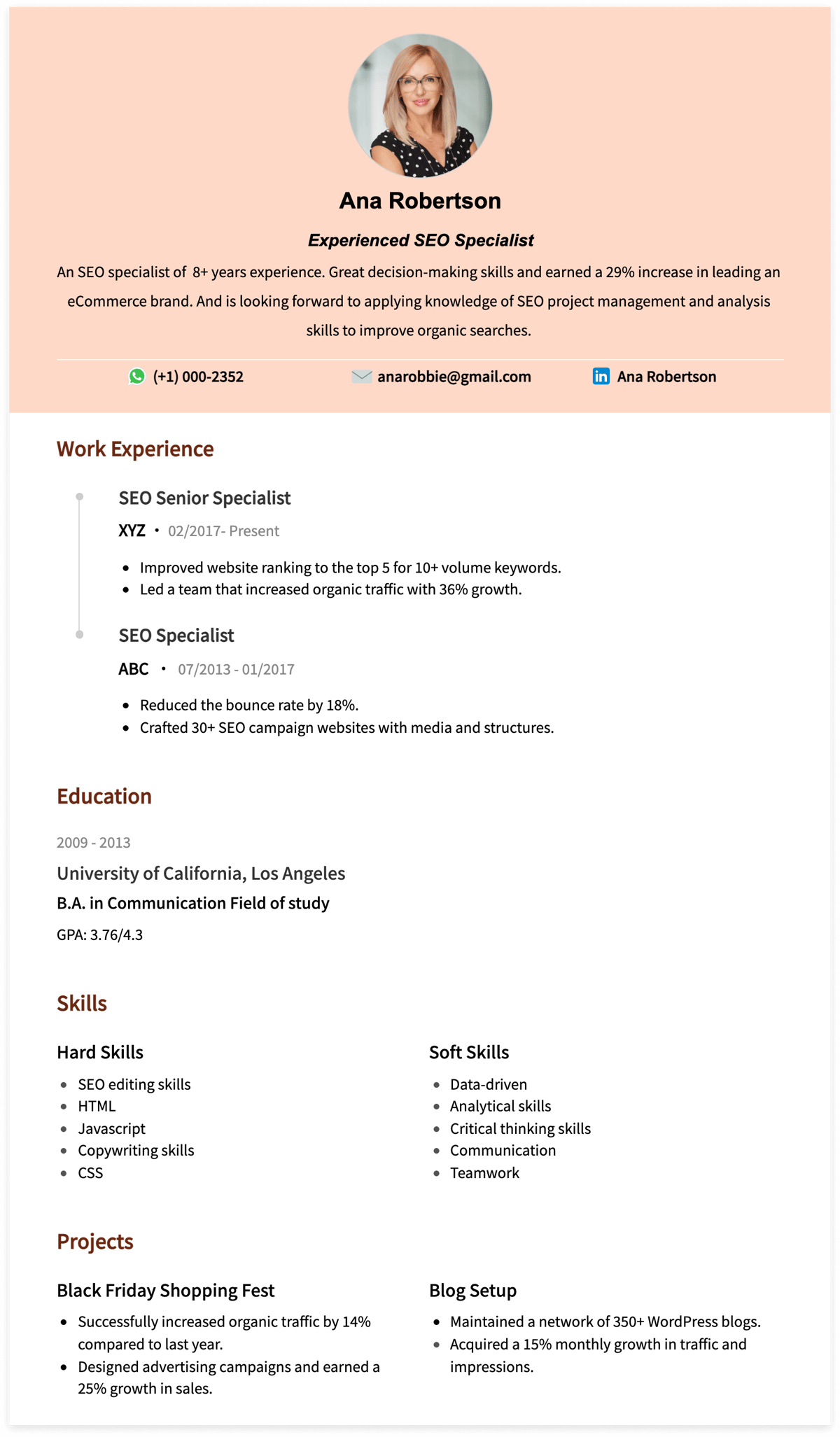 ATS-friendly Resume Example