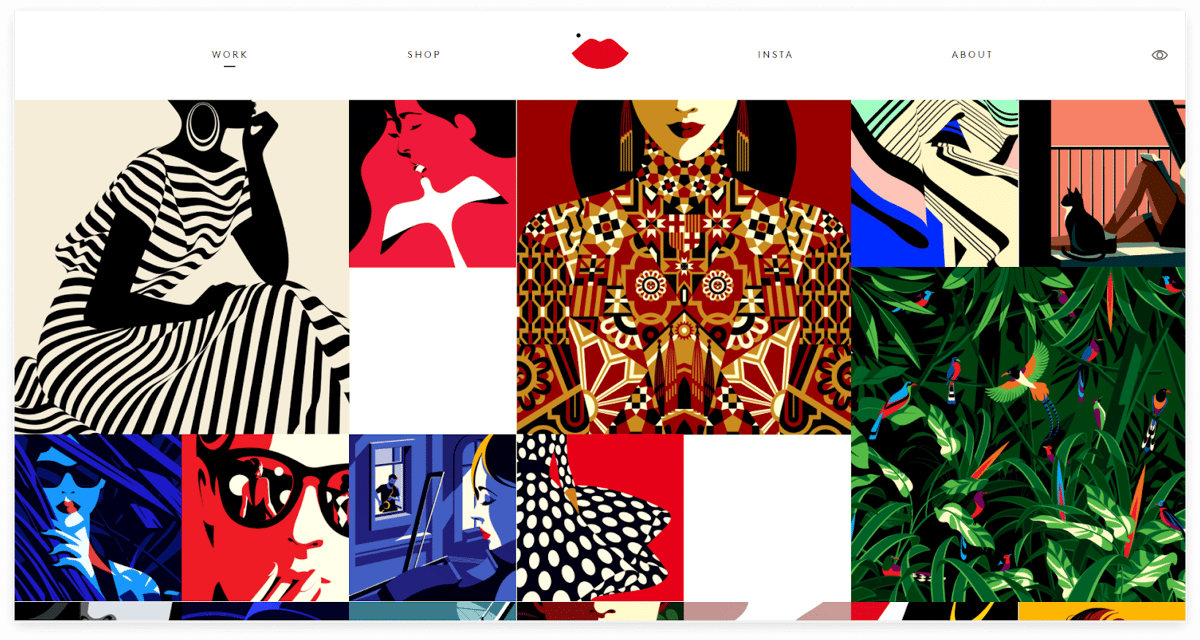Online graphic design portfolio by Malika Favre