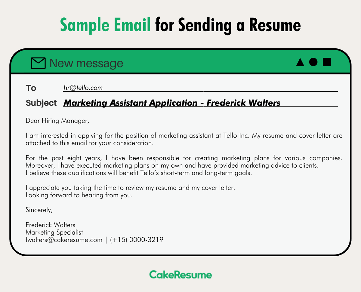 what to write in an email when sending a resume [+ examples & tips] | cakeresume job application letter with career objective for corporate